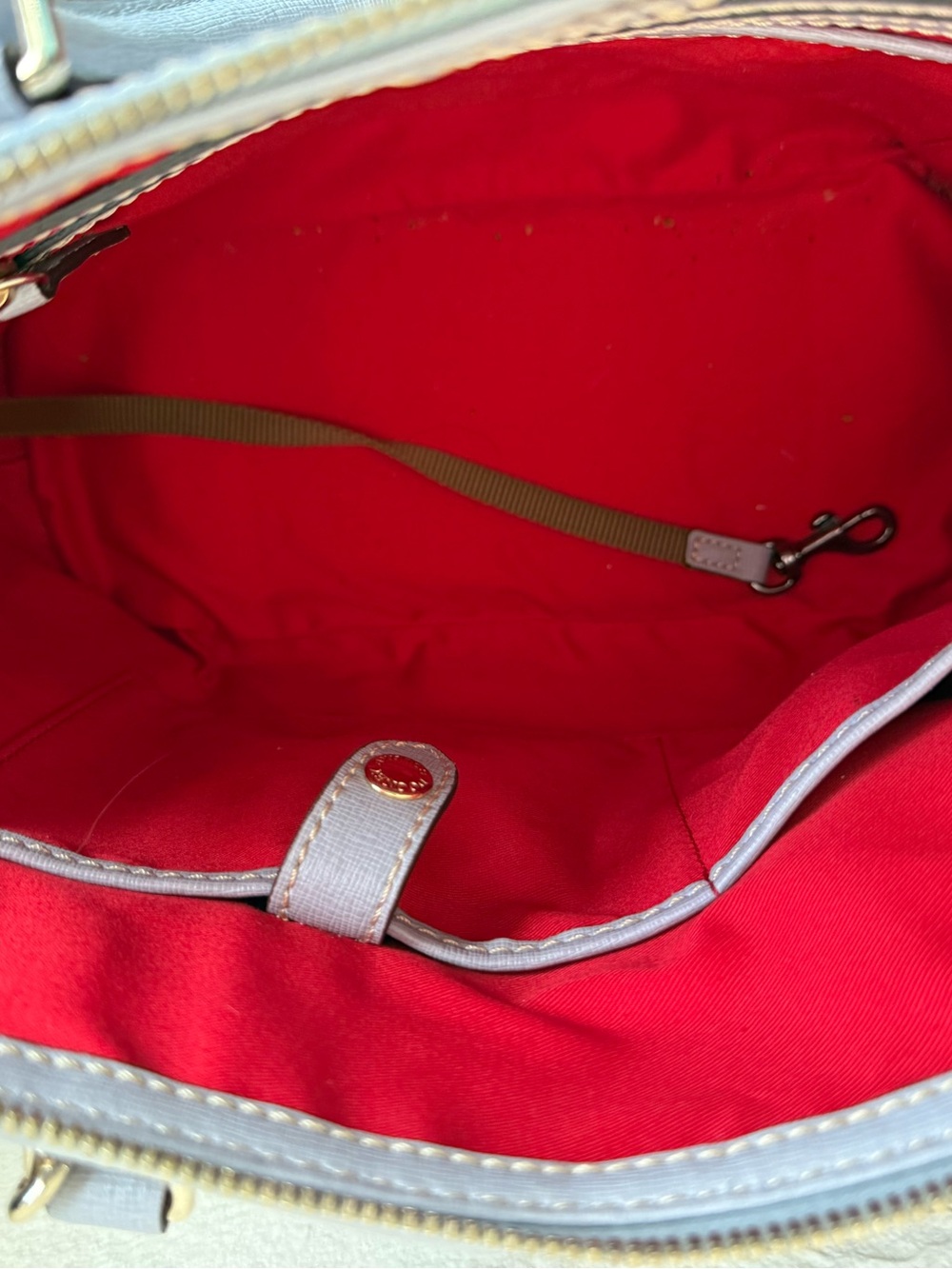 Dooney & Bourke Saffiano Leather Domed Satchel | Dove Gray | Dust Bag Included - Picture 8 of 11